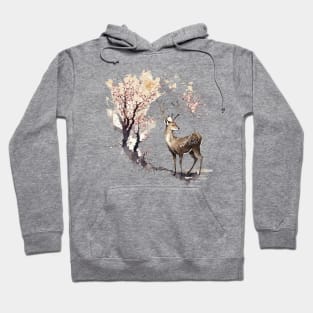 Sakura Serenity: A Majestic Nara Deer Hoodie